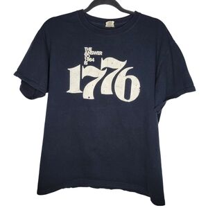 Vintage Infowars The Answer to 1984 is 1776 Double Sided T-Shirt in Black White